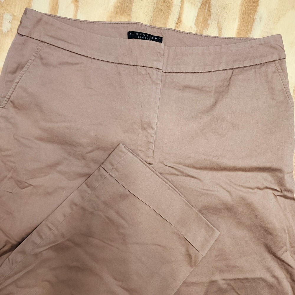 APOSTROPHE Stretch Womens Size 12 Capri Beige Pants (34x22)
